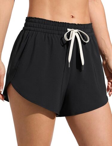 CRZ YOGA Relaxed Fit Dolphin Board Shorts for Women 3.5" - High Waisted Swim Beach Bathing Trunks Bottoms with Liner in Saudi Arabia