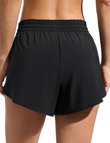 CRZ YOGA Relaxed Fit Dolphin Board Shorts for Women 3.5" - High Waisted Swim Beach Bathing Trunks Bottoms with Liner in Saudi Arabia