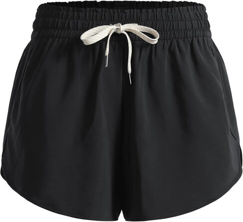 CRZ YOGA Relaxed Fit Dolphin Board Shorts for Women 3.5" - High Waisted Swim Beach Bathing Trunks Bottoms with Liner in Saudi Arabia