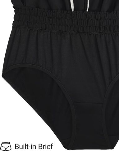 CRZ YOGA Relaxed Fit Dolphin Board Shorts for Women 3.5" - High Waisted Swim Beach Bathing Trunks Bottoms with Liner in Saudi Arabia