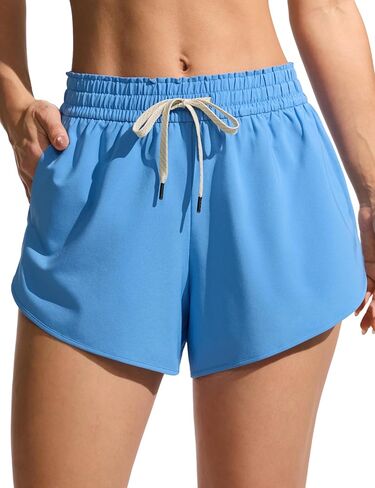 CRZ YOGA Relaxed Fit Dolphin Board Shorts for Women 3.5" - High Waisted Swim Beach Bathing Trunks Bottoms with Liner in Saudi Arabia