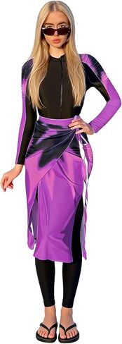 IDOPIP Muslim Burkini Swimsuit for Women's One Piece Swimsuit with Beach Skirt Cover up Sarong + Pants Set 3PCS Bathing Suit in Kuwait