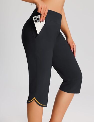 Women's 18" Swim Capris Pants Modest Swimsuits for Ladies Long Swim Shorts with Pockets UPF50+ Lightweight in Saudi Arabia