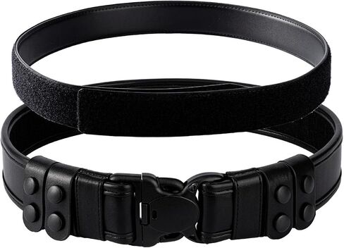 Plain Black Duty Belt w/Hook Lining 2" Police Law Enforcement Duty Belt w/ 4 Belt Keepers 1.5" Reversible Inner Belt in Kuwait