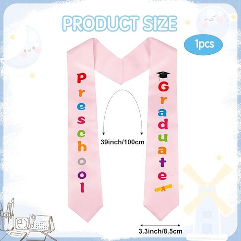 Kindergarten Preschool Graduation Sash First Generation Prek Kids Graduation Stole Cap and Gown Accessories in Kuwait
