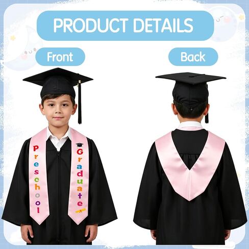 Kindergarten Preschool Graduation Sash First Generation Prek Kids Graduation Stole Cap and Gown Accessories in Kuwait