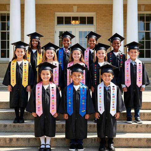 Kindergarten Preschool Graduation Sash First Generation Prek Kids Graduation Stole Cap and Gown Accessories in Kuwait