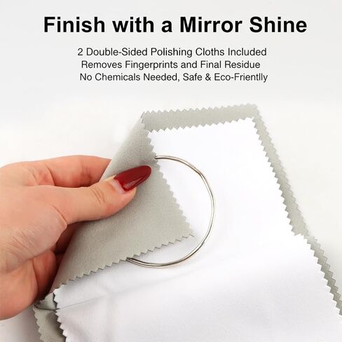 7-Piece Jewelry Cleaning Kit, Silver Care Tool Set with Horsehair Brushes, Flat, Wavy and Serrated Heads, Includes 2 Polishing Cloths for Rings, Necklaces, Watches and Antiques in Saudi Arabia