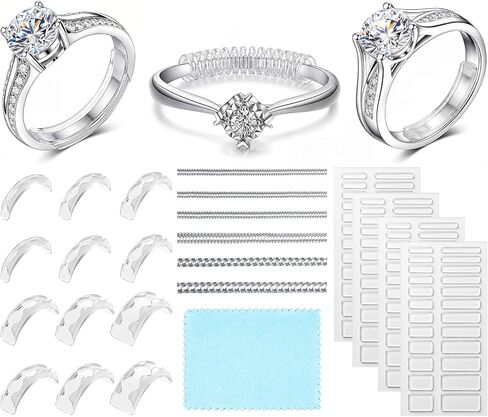 Haiou 114Pcs Ring Size Adjuster for Loose Rings - Invisible 3-in-1 Ring Guard for Women, Anti-Slip Ring Sizer for Smart Rings & Wedding Bands in Saudi Arabia