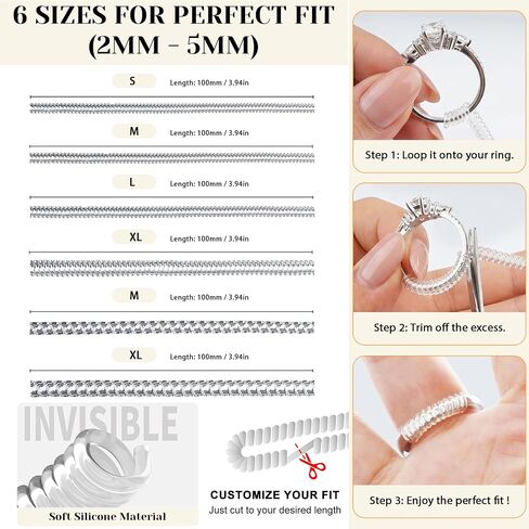 Haiou 114Pcs Ring Size Adjuster for Loose Rings - Invisible 3-in-1 Ring Guard for Women, Anti-Slip Ring Sizer for Smart Rings & Wedding Bands in Saudi Arabia