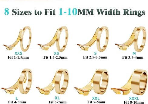 Ring Sizers for Loose Rings, 14-PCS 2-in-1 Thin Band Ring Tightener Kit, Invisible Clips Guards and Coils Adjuster, Spacer Inserts to Stop Ring Spinning, Resize 0.5-1.5 in Saudi Arabia