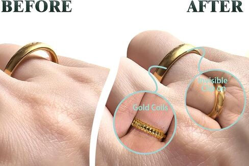 Ring Sizers for Loose Rings, 14-PCS 2-in-1 Thin Band Ring Tightener Kit, Invisible Clips Guards and Coils Adjuster, Spacer Inserts to Stop Ring Spinning, Resize 0.5-1.5 in Saudi Arabia