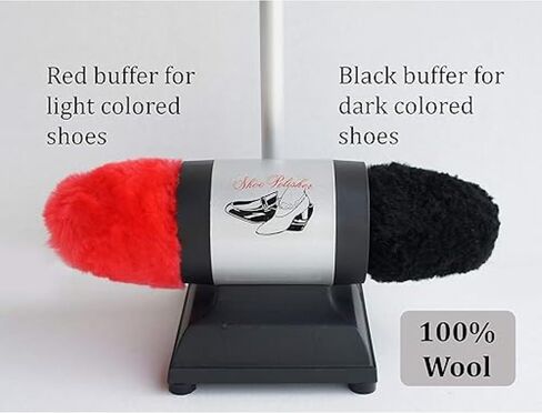 Electric Shoe Polisher with Dual Buffers 100% Wool Brushes for Leather Shoe Care Powerful Motor Shoe Shine Machine for Everyday Home or Office Use in Kuwait