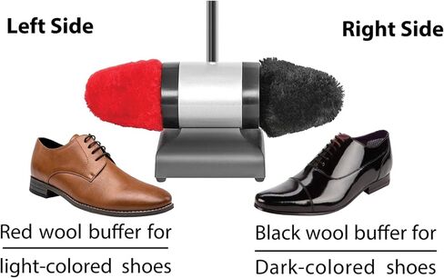 Electric Shoe Polisher with Dual Buffers 100% Wool Brushes for Leather Shoe Care Powerful Motor Shoe Shine Machine for Everyday Home or Office Use in Kuwait