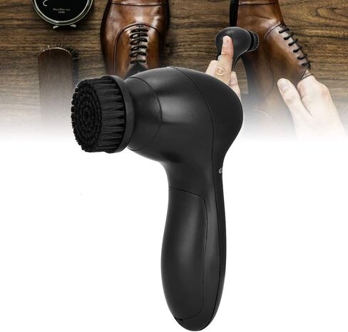 BRRNOO Electric Shoe Brush, Electric Shoe Polisher, Portable with 4 Replaceable Brush Heads Brightening Oil Dust Removal for Polishing and Cleaning in Kuwait
