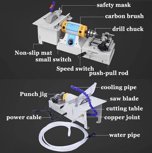 750W Mini Gemstone Polishing Machine – Tabletop Jade Grinder, Jewelry Lapidary Saw & Buffer Polisher for Stone & Woodworking Projects in Kuwait