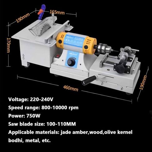 750W Mini Gemstone Polishing Machine – Tabletop Jade Grinder, Jewelry Lapidary Saw & Buffer Polisher for Stone & Woodworking Projects in Kuwait