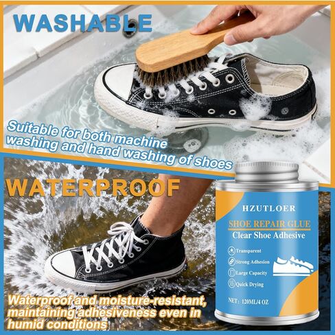 4OZ Shoe Repair Glue with Brush Applicator,Waterproof Strong Clear Shoe Adhesive for Boots, Sneakers,Heels,Leather & Rubber in Saudi Arabia