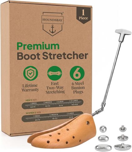HOUNDSBAY Boot Stretchers Plastic & Wooden - Adjustable Boot Widener Expander Boot Tree for Men and Women in Saudi Arabia