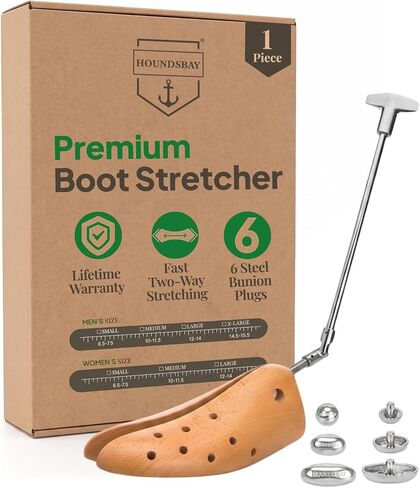 HOUNDSBAY Boot Stretchers Plastic & Wooden - Adjustable Boot Widener Expander Boot Tree for Men and Women in Saudi Arabia