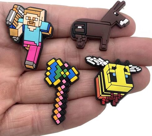 30Pcs Pixel Shoe Decoration Charms for Croc Clog Sandals, Shoe Accessories Charms for Adults in Saudi Arabia