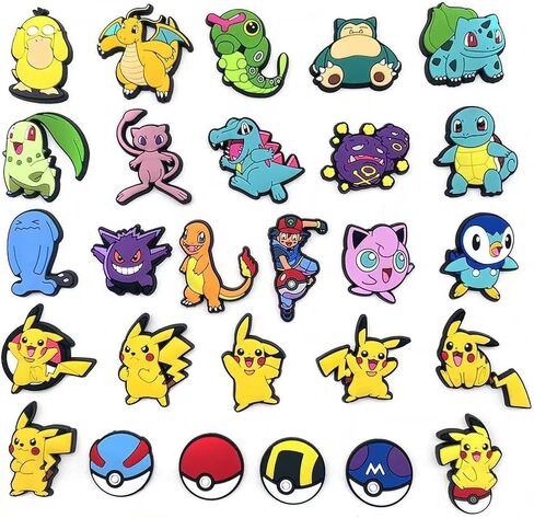 27Pcs anime Shoe Decoration Charms for Croc Clog Sandals, Shoe Accessories Charms for Adults in Saudi Arabia