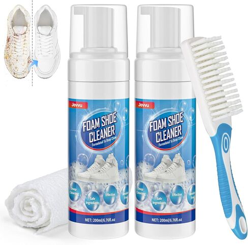 Jevvu Shoe Cleaner, Sneaker Cleaner Foam for Removing Stains and Dirt, Shoe Cleaning Kit for White Shoes in Kuwait
