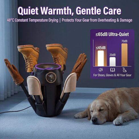 Boot Dryer and Shoe Dryer, 6-Arm Telescopic Drying Rack, Electric Foldable Machine with Fan, 3-Stage Timer, Fast Warmer for Ski Boots, Gloves, Hockey Skates, Shoes (Black) in Saudi Arabia