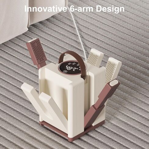 6-Arm Shoe Dryer and Deodorizer, Foldable Shoe Dryer with Timer for 3 Pairs, Suitable for all Types of Shoes, Fast 360° Drying Shoe Rack for Sneakers, Gloves, Socks，Safe for Family in Saudi Arabia