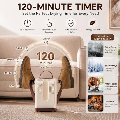6-Arm Shoe Dryer and Deodorizer, Foldable Shoe Dryer with Timer for 3 Pairs, Suitable for all Types of Shoes, Fast 360° Drying Shoe Rack for Sneakers, Gloves, Socks，Safe for Family in Saudi Arabia