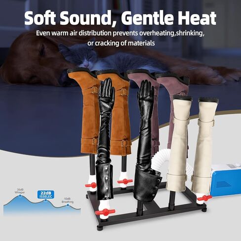 Boot Dryer, 4-Pair Upgraded Heat Blower, Fast Drying Deodorizer with 8 Air Ducts, US Plug for Work Boots, Gloves, Helmets, Home & Travel Black in Saudi Arabia