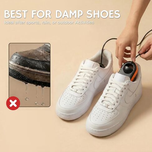 Airthereal SD32 Portable Shoe and Boot Dryer with Integrated Fan and Heater, Ultra Silent and Light Weight, 12V DC & AC Adapter for Travelling, Camping, and Road Trips in Saudi Arabia