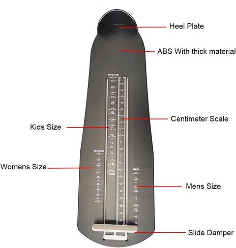 Foot Measuring Device, ABS Material, Slide Damper, Centimeter Scale, for Infants, Kids, Women and Men in Saudi Arabia