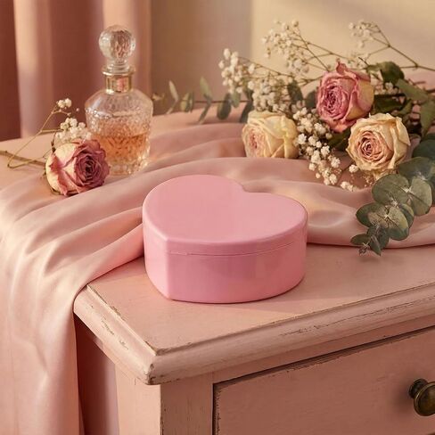 6 Pcs Jewelry Box For Girls, Toddler Jewelry Box,Heart Shaped Pink Storage Box With Lid Mirror And Compartments in Saudi Arabia