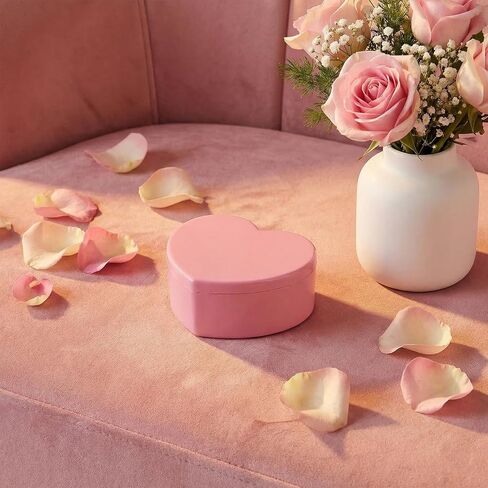 6 Pcs Jewelry Box For Girls, Toddler Jewelry Box,Heart Shaped Pink Storage Box With Lid Mirror And Compartments in Saudi Arabia