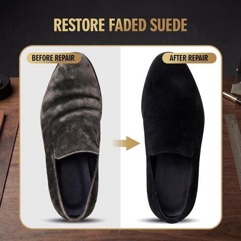 Lounsweer Black 8oz Suede & Nubuck Dye and Waterproofing Spray Kit, Restore Faded Color & Protect from Water, Oil & Stains in Kuwait