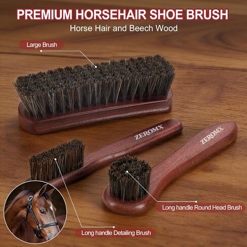 Shoe Care Kit for Men & Wsomen, 14Pcs Shoe Shine Kit for Men with Black Brown Neutral Mink Oil for Shoes, Care for Leather Boots, Shoe Cleaning Kit as Gift for Mens with Shine Sponges & Cloth in Kuwait