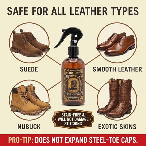 JobSite Boot Stretcher Spray - Shoe Stretch Spray & Leather Softener For Cowboy Boots & Fashion Shoes - 8.5 oz in Saudi Arabia