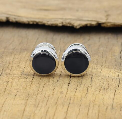 Men’s Black Onyx Tuxedo Shirt Studs Set of 5 – Premium 925 Sterling Silver for Weddings & Special Occasions in Saudi Arabia