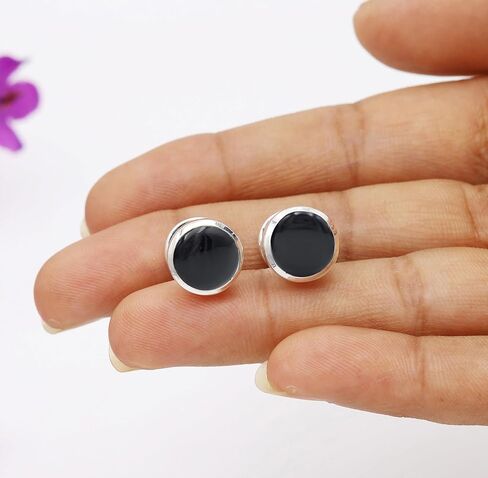Men’s Black Onyx Tuxedo Shirt Studs Set of 5 – Premium 925 Sterling Silver for Weddings & Special Occasions in Saudi Arabia