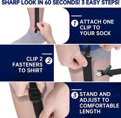 Shirt Stays for Men, Adjustable Smooth Elastic in Saudi Arabia