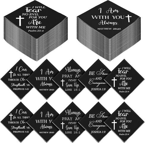 Oudain 50 Pcs Fathers Day Gifts Christian Handkerchief Gifts for Men Bulk Scripture Bible Verse Church Religious Party Favors in Saudi Arabia
