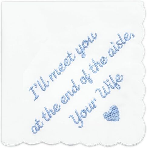 Lamyba Bride Gifts – Something Blue Gift for Bride Groom Mother/Father of the Bride, Mother in Law Handkerchief, (Blue/White) in Saudi Arabia