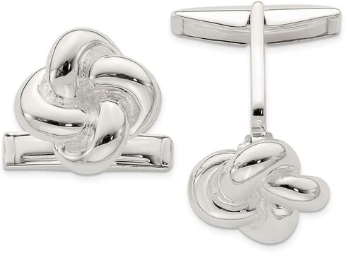 Solid 925 Sterling Silver Men's Knot Cufflinks in Kuwait