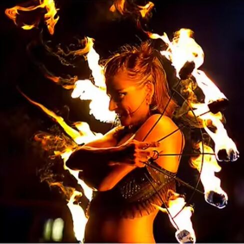 Pair of Spider Fire Fans Fire Dancing Spinning Fans in Kuwait