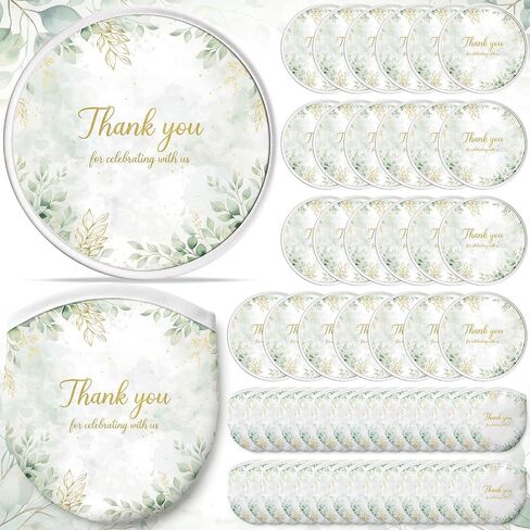 50 Pcs Wedding Foldable Flying Disc Fans Thank You Hand Fans with Bags Gifts Bulk for Bridal Baby Shower Birthday Summer Party Favors Gift Decorations (Green Eucalyptus) in Kuwait