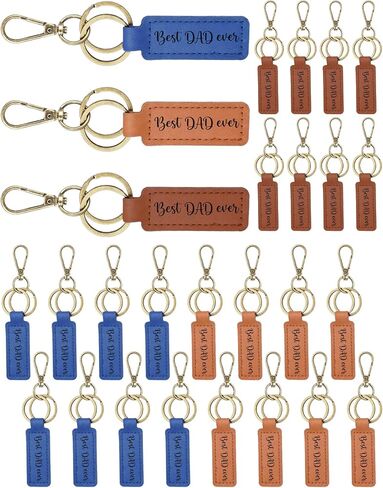 Junkin 24 قطعة هدية عيد الأب والأب السائبة ريترو بولي Leather الجلود سلاسل المفاتيح أفضل هدية للأب على الإطلاق للرجال هدايا الحفلات الزوج الجديد الأب in Saudi Arabia