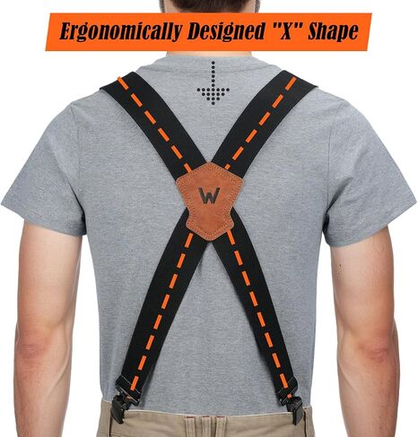 مجموعة حمالات WELKINLAND مكونة من قطعتين، حمالات مريحة مقاس 2 بوصة للرجال، حمالات للرجال شديدة التحمل، حمالات عمل متينة للرجال، مجموعة هدايا رجالية مرنة وقابلة للتعديل in Kuwait
