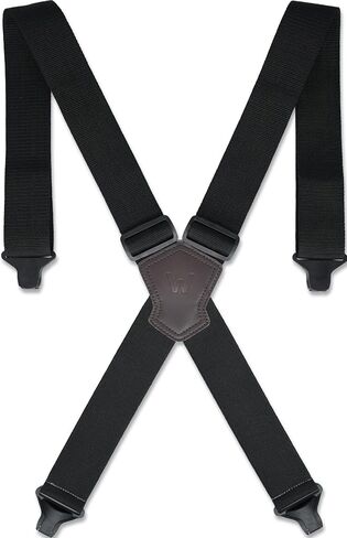 WELKINLAND Ultralight Clip-on Suspenders, 2 Inch Suspenders for Men, Strong X-back Suspenders, Black Suspender Men, Work Suspender for Pants, Mens Suspender for Seniors in Saudi Arabia
