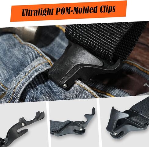 WELKINLAND Ultralight Clip-on Suspenders, 2 Inch Suspenders for Men, Strong X-back Suspenders, Black Suspender Men, Work Suspender for Pants, Mens Suspender for Seniors in Saudi Arabia